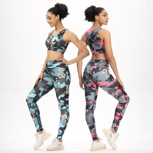 Women's Fashion Camoflauge Print Yoga Leggings OR Zipper Sports Bra-SOLD SEPERATELY
