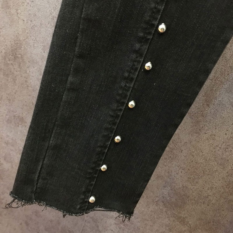 Hot Drill Rivet Design Women's Jeggings