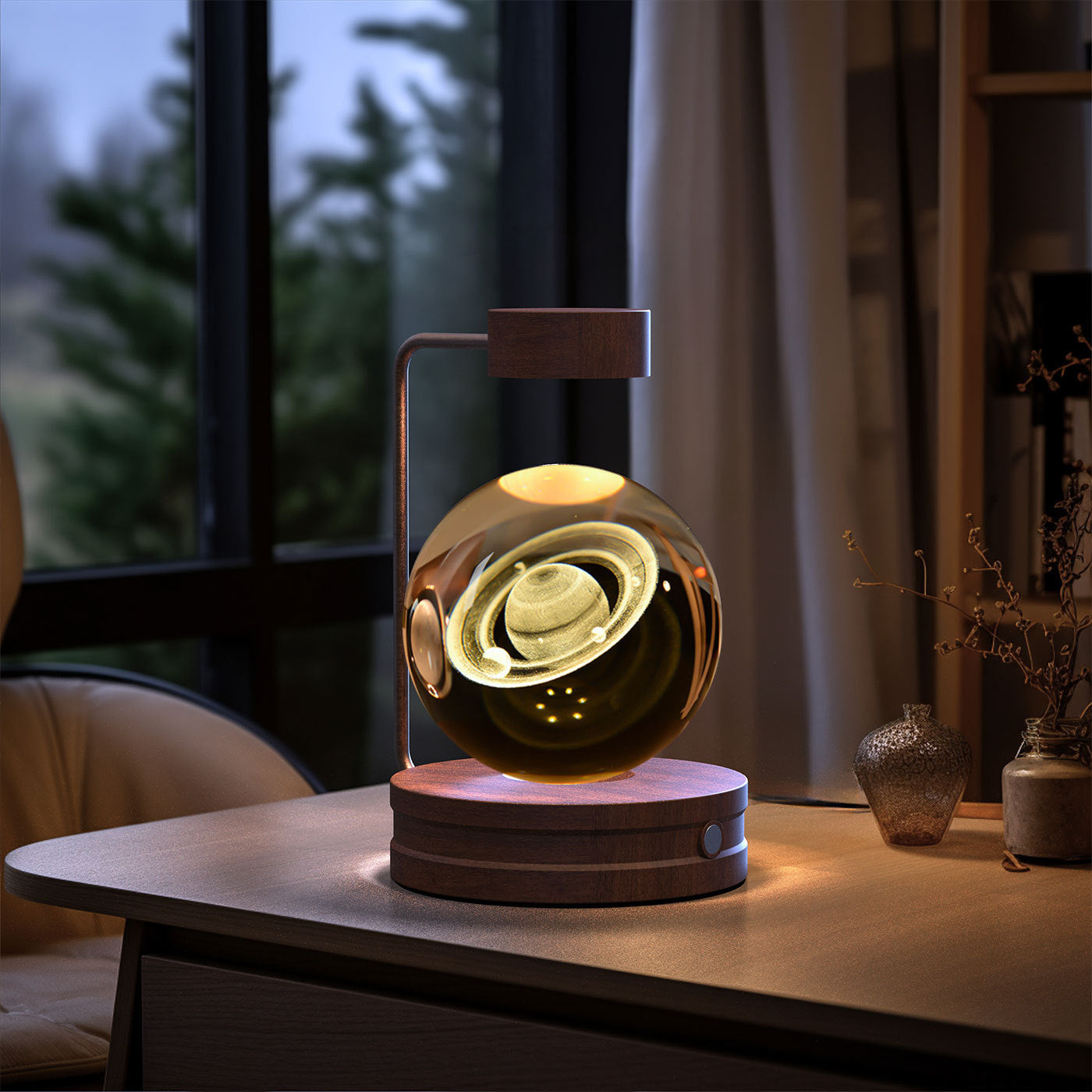 Crystal Ball Cosmic Indoor USB Bedside Night Light Lamp