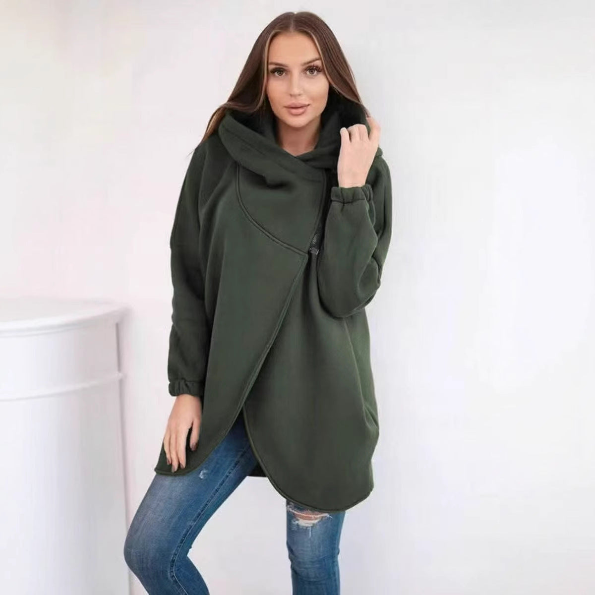 Women's Plus Size Solid Color Coat