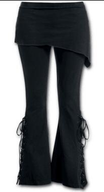 Overlapped Flower Print Women's Bandage Stretch Flared Pants