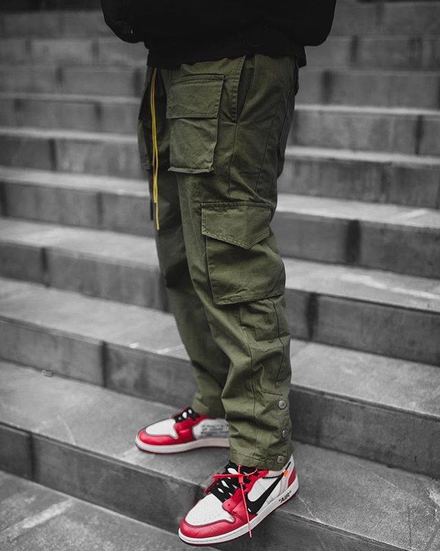 Men's Loose Drawstring Cargo Multi-Pocketed Trouser Pants