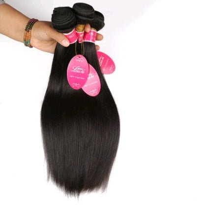 Silky Straight 100% Human Hair Double Weft Weave Bundles