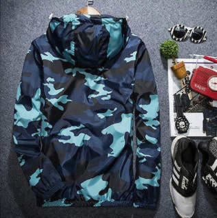 Men's Camoflauge/English Plaid Hooded Luminous Zipper Jacket to 5X Big & Tall