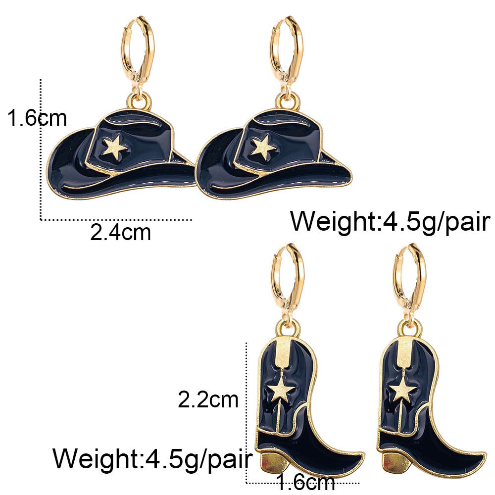 Retro Western Personalized Cowgirl Boot/Hat Earrings
