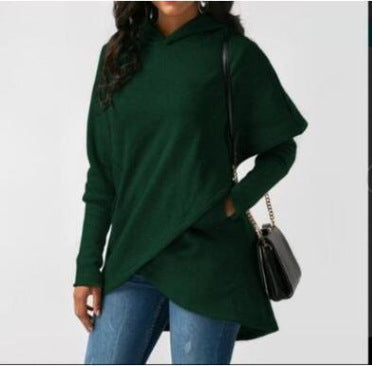 Fleece Irregular Solid Color Women's Hoodie Sweatshirts to 5X Plus Size