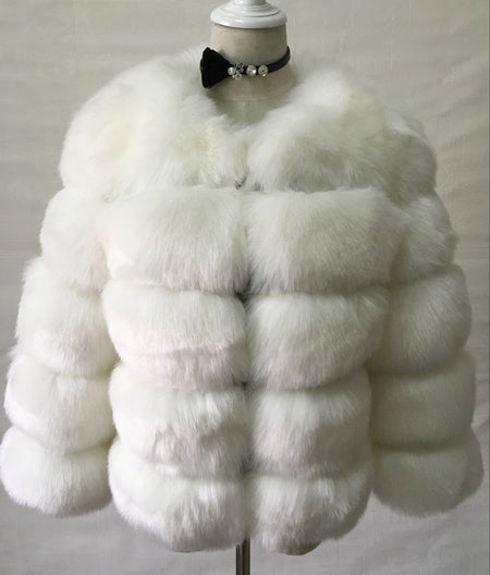 Ribbed Faux Mink Fur Solid Color Women's Evening Jacket to 3X Plus Size
