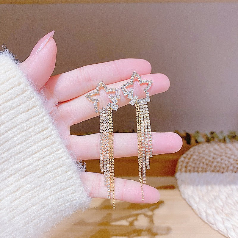 Assorted Hanging Sterling Silver/Gold Needle Light Rhinestone Pearl/Tassel Earrings