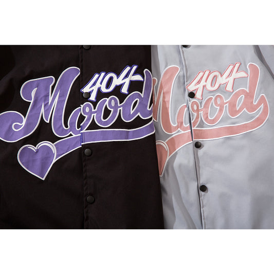 Men's "404 Mood" High Street Vintage Embroidered Hip-Hop Bomber Jacket