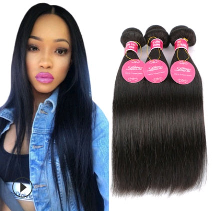 Silky Straight 100% Human Hair Double Weft Weave Bundles