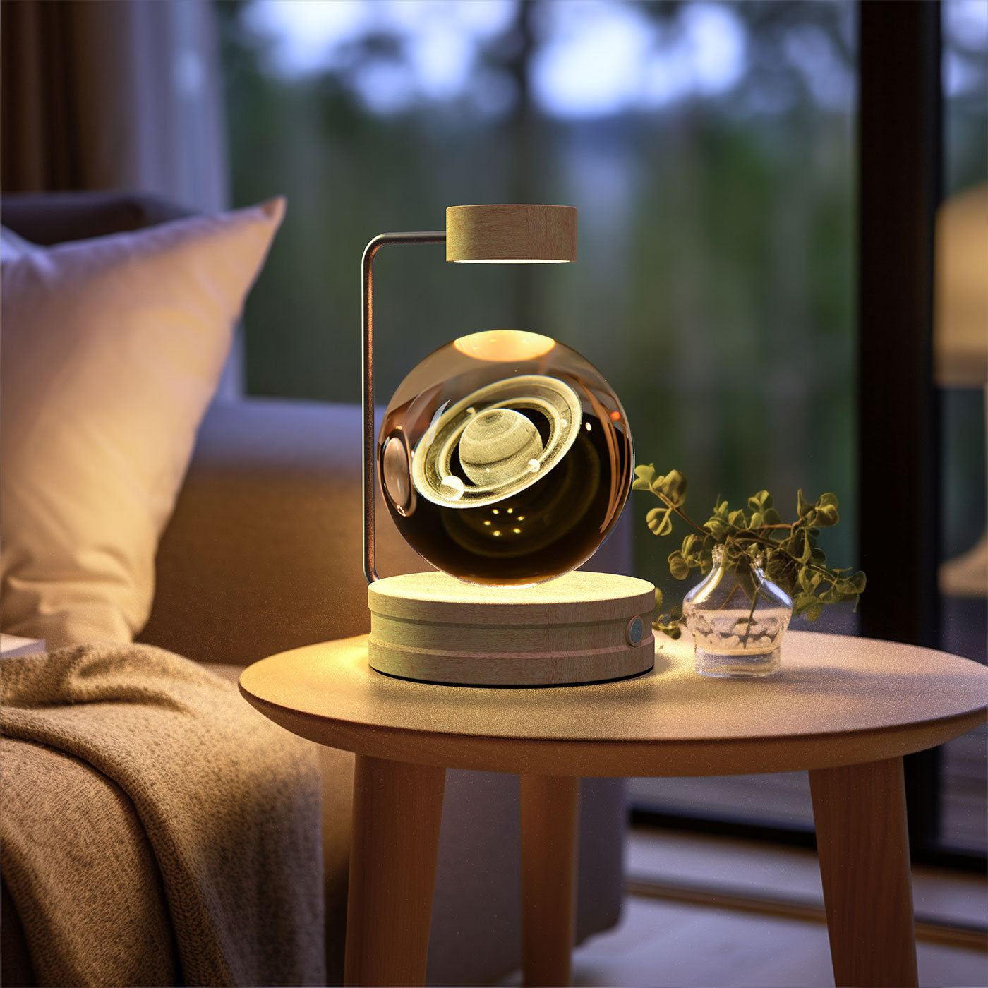Crystal Ball Cosmic Indoor USB Bedside Night Light Lamp