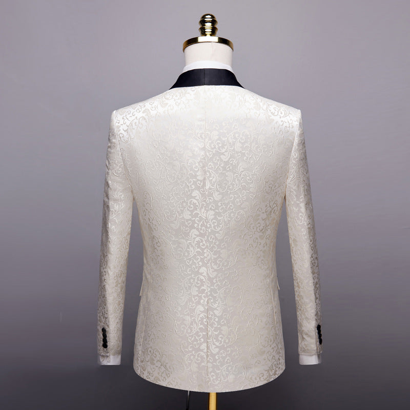 Men's Paisley Colorblock Tuxedo Wedding/Party/Prom Formal Suit