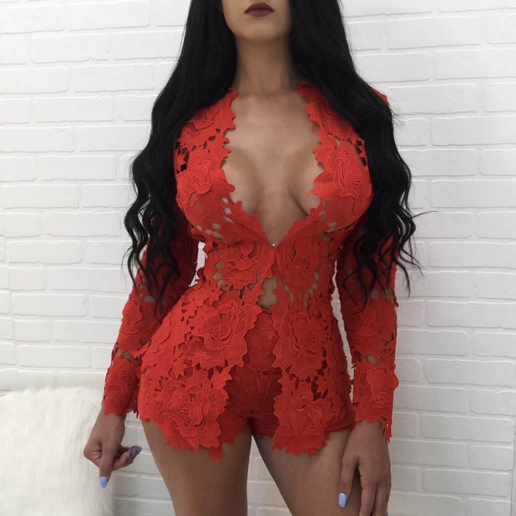 Lace Floral Long Sleeve Open O-Neck Blazer + Matching Mini Shorts Women's 2-Piece Suit