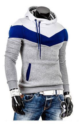 Men's Drawstring Striped Colorblock Pullover Long Sleeve Hoodie Sweatshirt