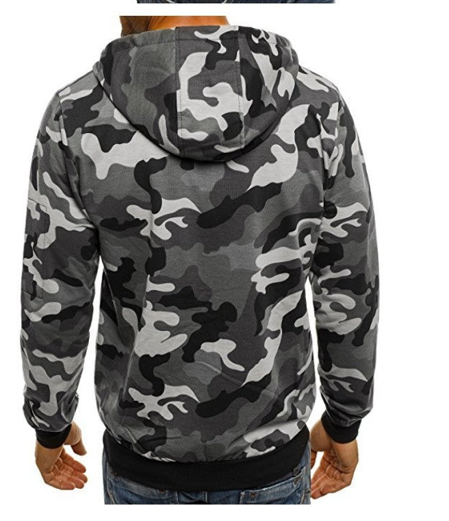 Men's Camoflauge Zipper Cardigan Hoodie Sweatshirts