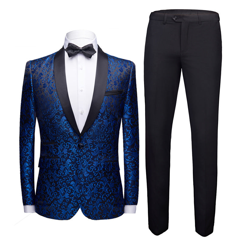 Men's Paisley Colorblock Tuxedo Wedding/Party/Prom Formal Suit