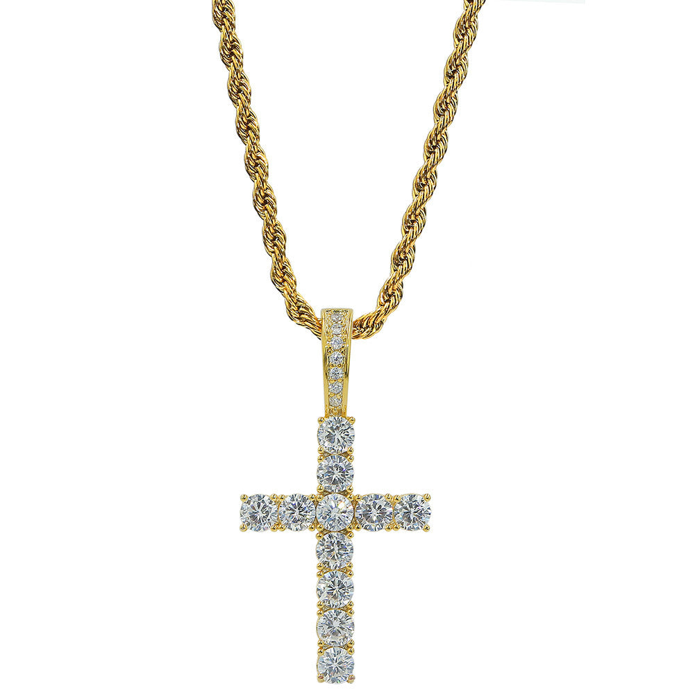 Cross/Ankh Design Hip-Hop Zirconia Chain Necklace