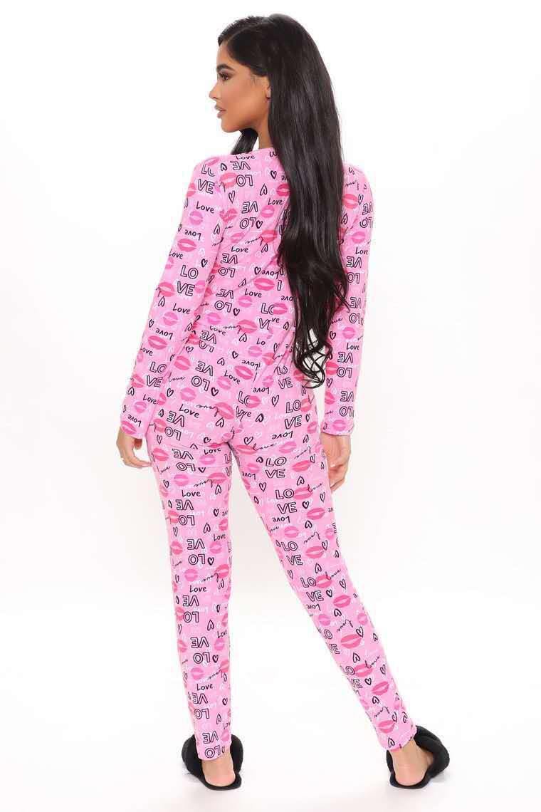 Plaid/Lips/Panda Print Long Sleeve Skinny Bodycon Onesie Jumpsuit