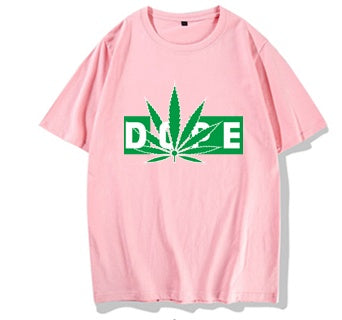 Men's "DOPE" Hemp Weed Leaf Print O-Neck Hip-Hop T-Shirt