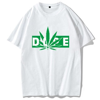 Men's "DOPE" Hemp Weed Leaf Print O-Neck Hip-Hop T-Shirt