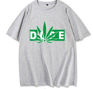 Men's "DOPE" Hemp Weed Leaf Print O-Neck Hip-Hop T-Shirt