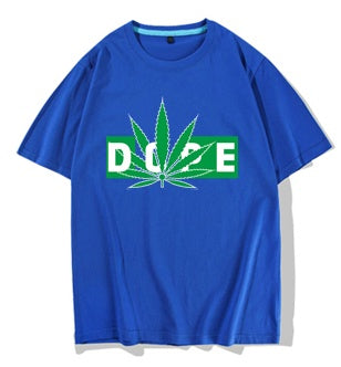 Men's "DOPE" Hemp Weed Leaf Print O-Neck Hip-Hop T-Shirt
