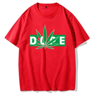 Men's "DOPE" Hemp Weed Leaf Print O-Neck Hip-Hop T-Shirt