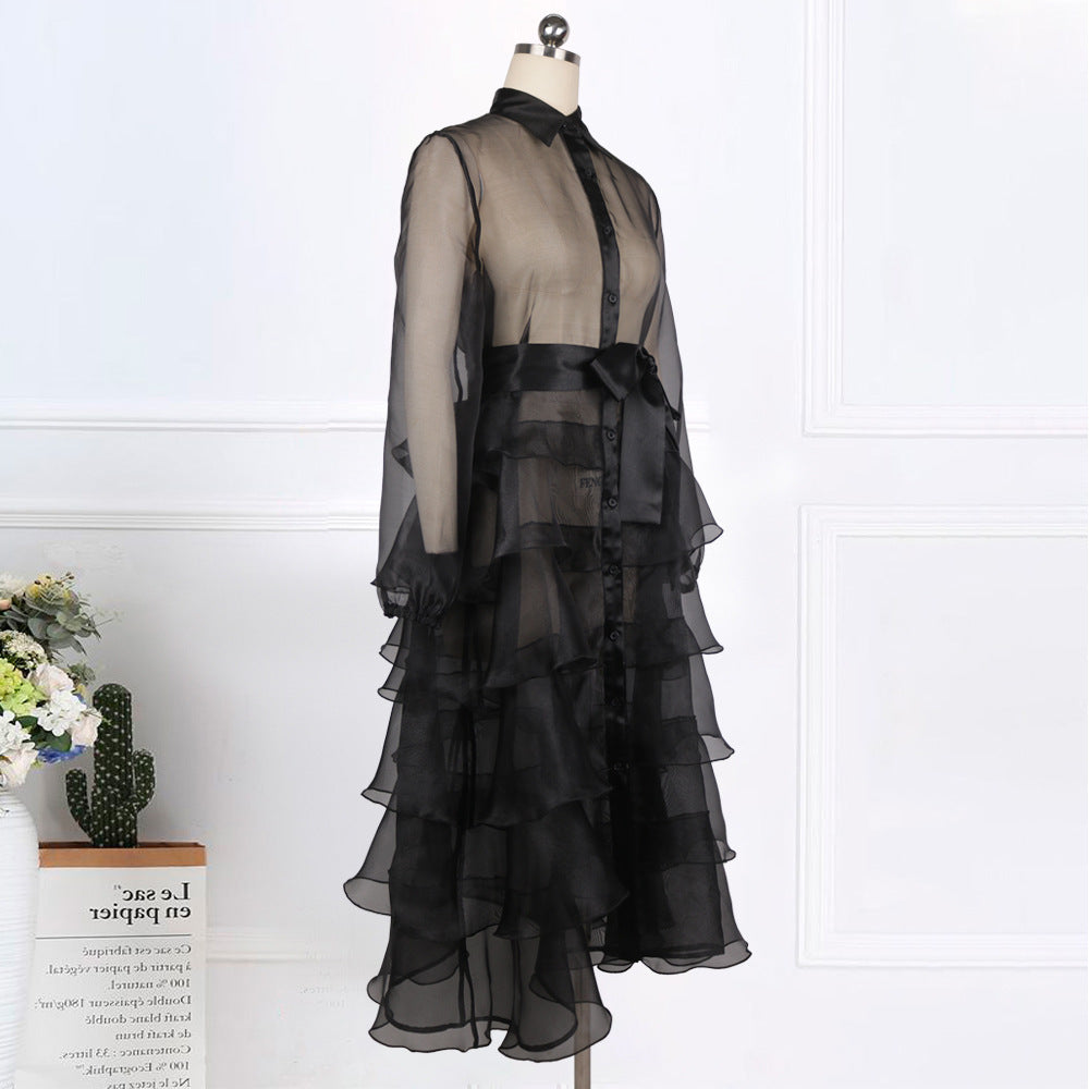 High Waist Plus Size Slim Tutu Skirt With Belt
