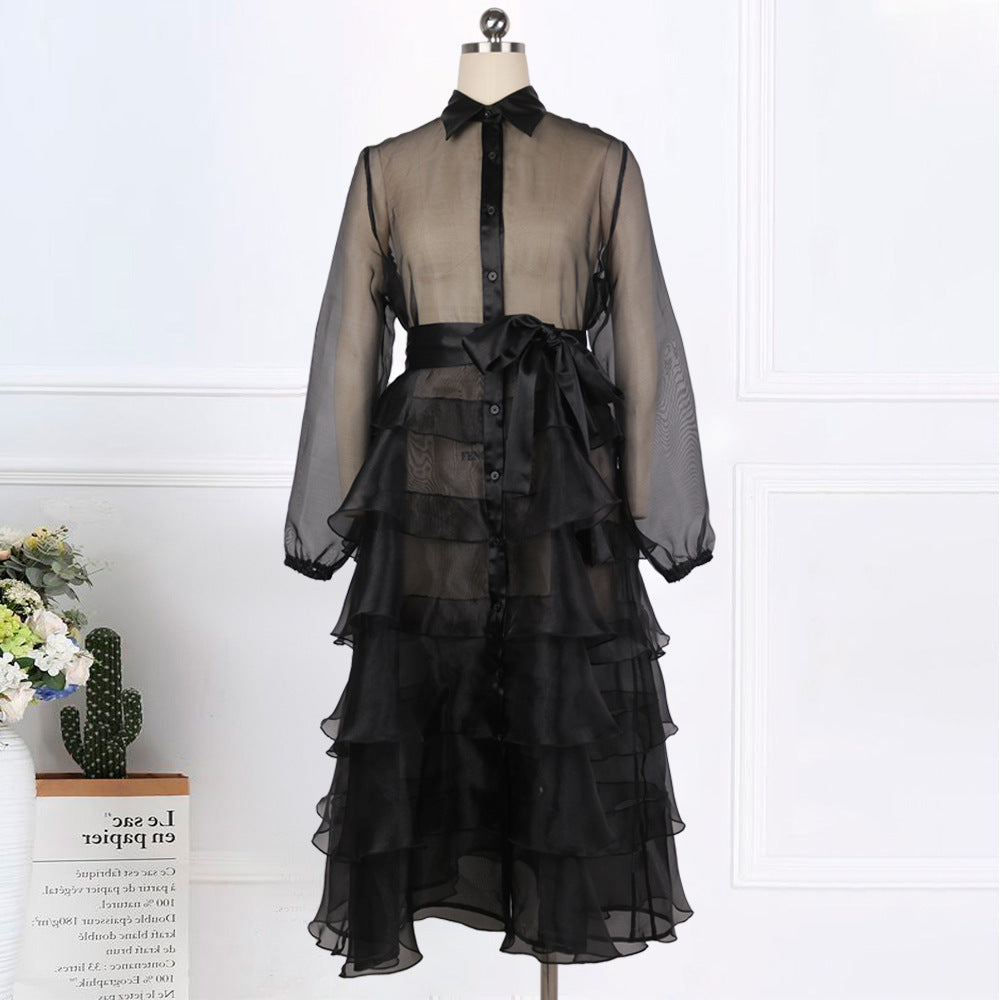 High Waist Plus Size Slim Tutu Skirt With Belt