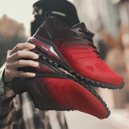 Men's Hip-Hop Colorblock Big & Tall Air Cushion Waterproof Hiking Sneakers