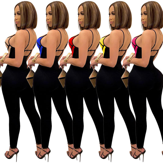 Corset Top Design Skin Tight Women's Jumpsuit