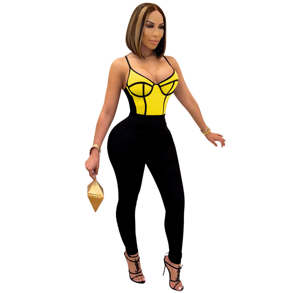 Corset Top Design Skin Tight Women's Jumpsuit