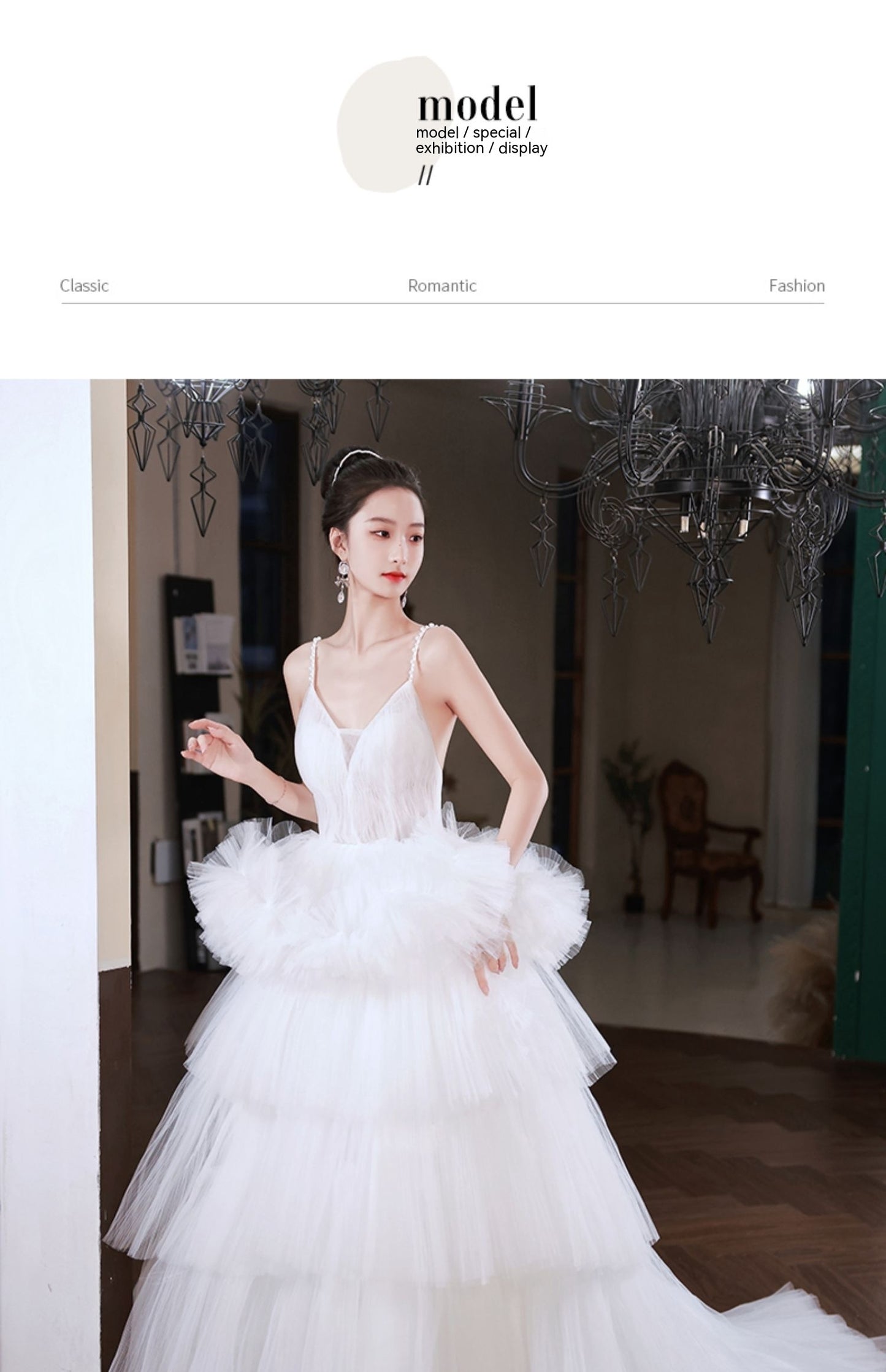 White Tiered Multi-Layer French Pettiskirt Temperament Formal Wedding Dress to 3X Plus Size