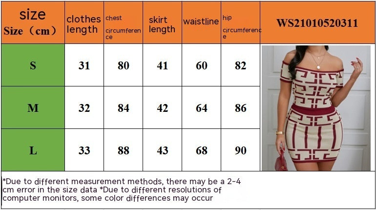 Geometric Print Off-the-Shoulder Crop Top + Mini Skirt 2-Piece Set