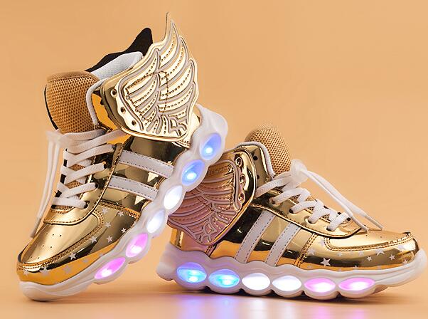 Metallic Rechargeable Wings Glitter Women's Sneakers