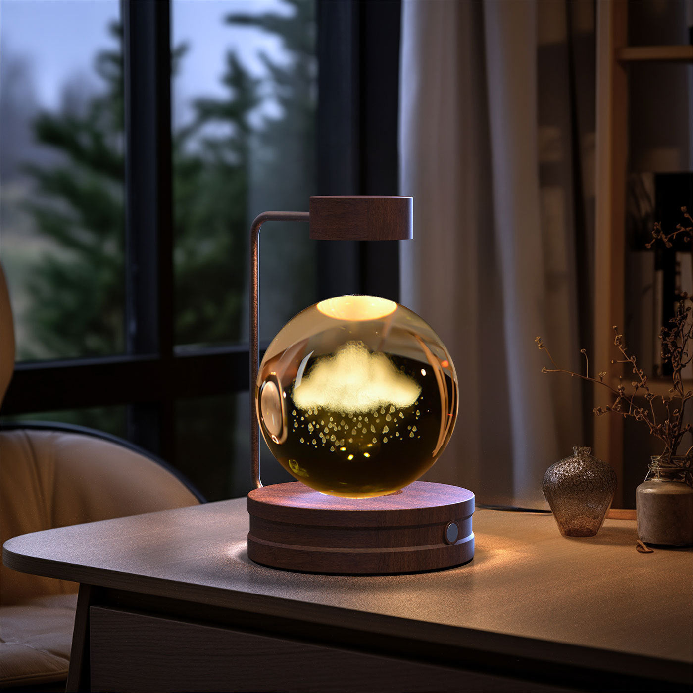 Crystal Ball Cosmic Indoor USB Bedside Night Light Lamp