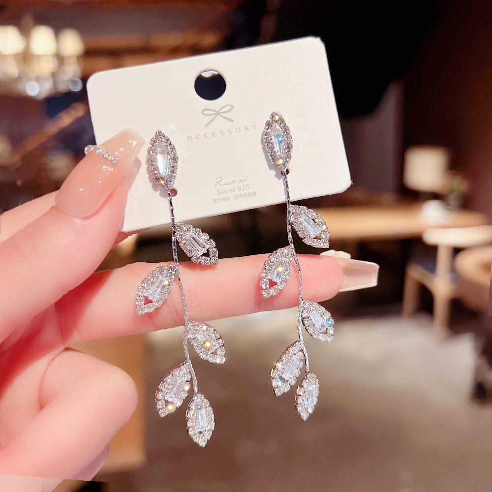 Assorted Hanging Sterling Silver/Gold Needle Light Rhinestone Pearl/Tassel Earrings