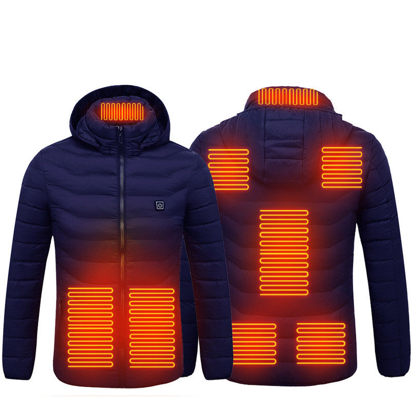 Men's Electric Heating Insulated Hooded Windbreaker Puffer Jacket