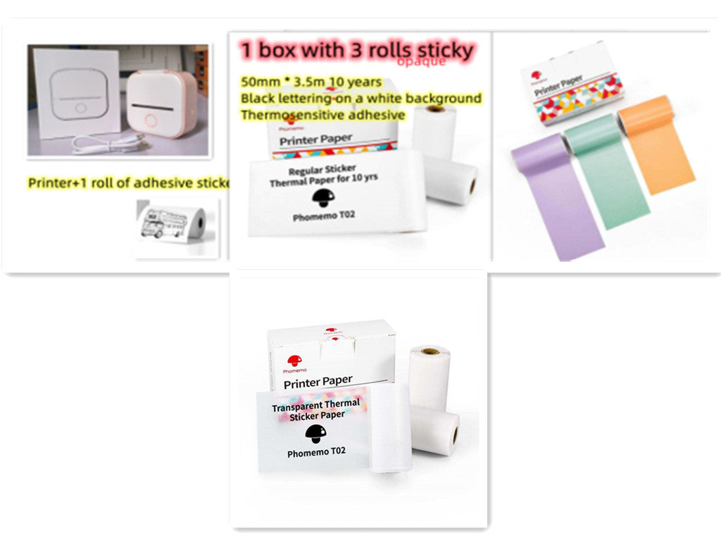 Portable Quiz Q&A Mini Thermal Bluetooth Compatible Mini Label/Price Tag Printer