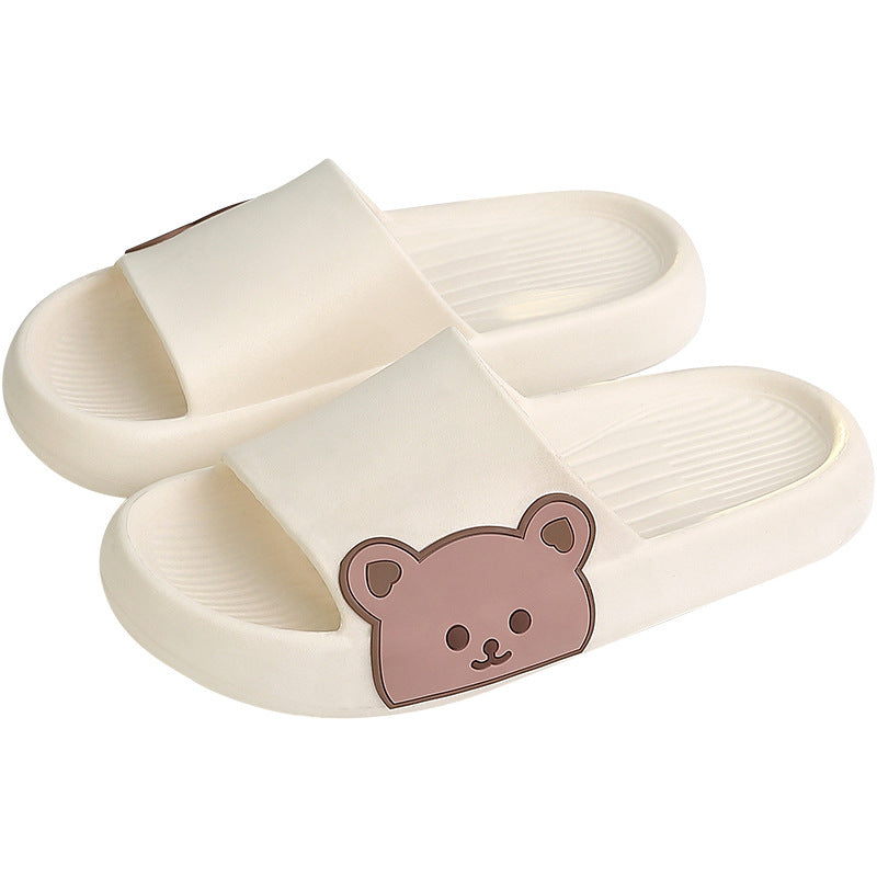 Unisex Teddy Bear/Bunny Thick Sole Flip-Flop Slipper Slides