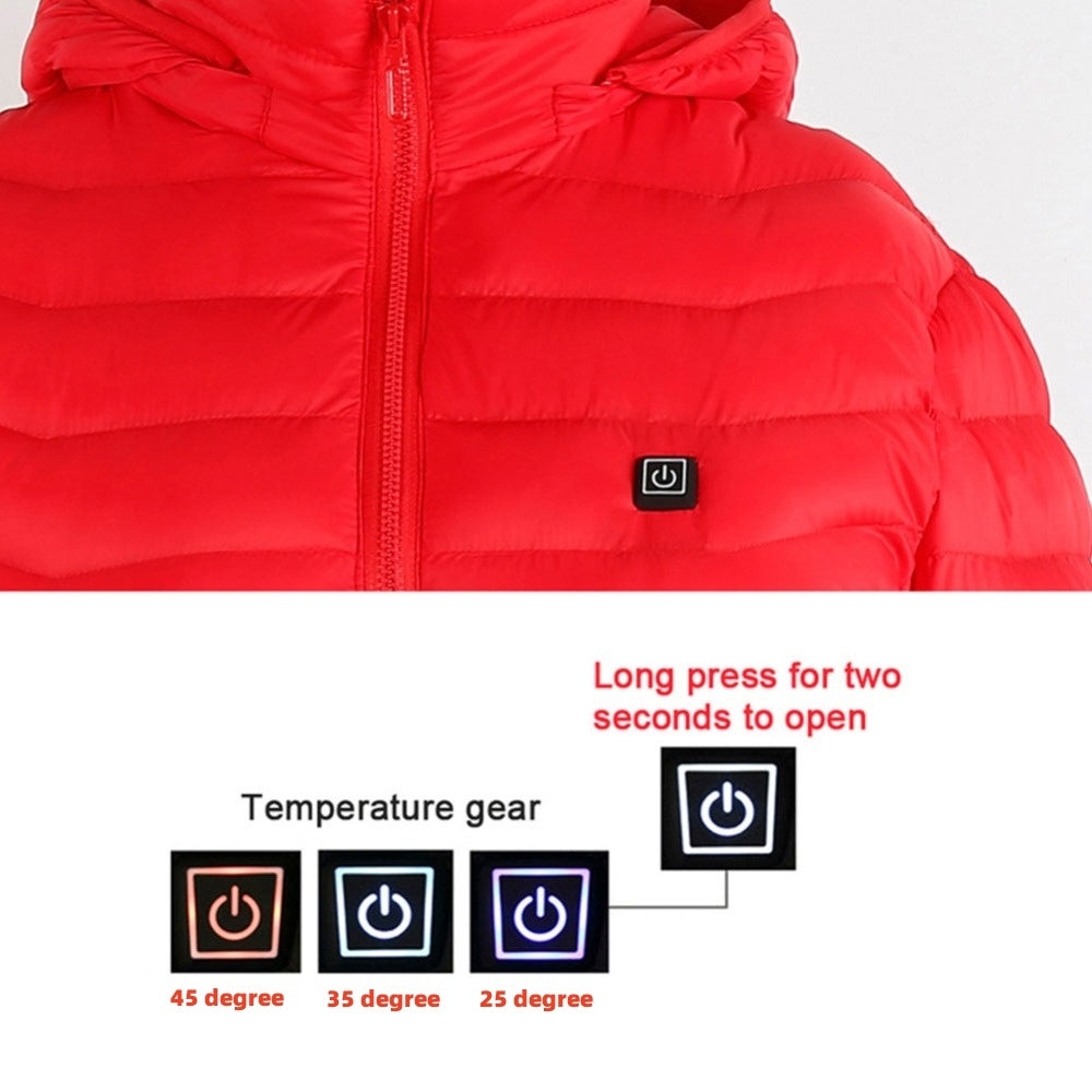 Men's Heated USB Electric Cotton Down Thermal Cotton Puffer Down Jacket