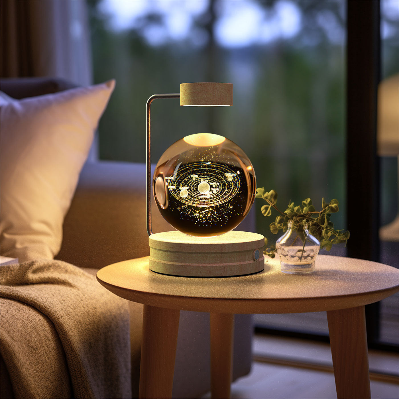 Crystal Ball Cosmic Indoor USB Bedside Night Light Lamp