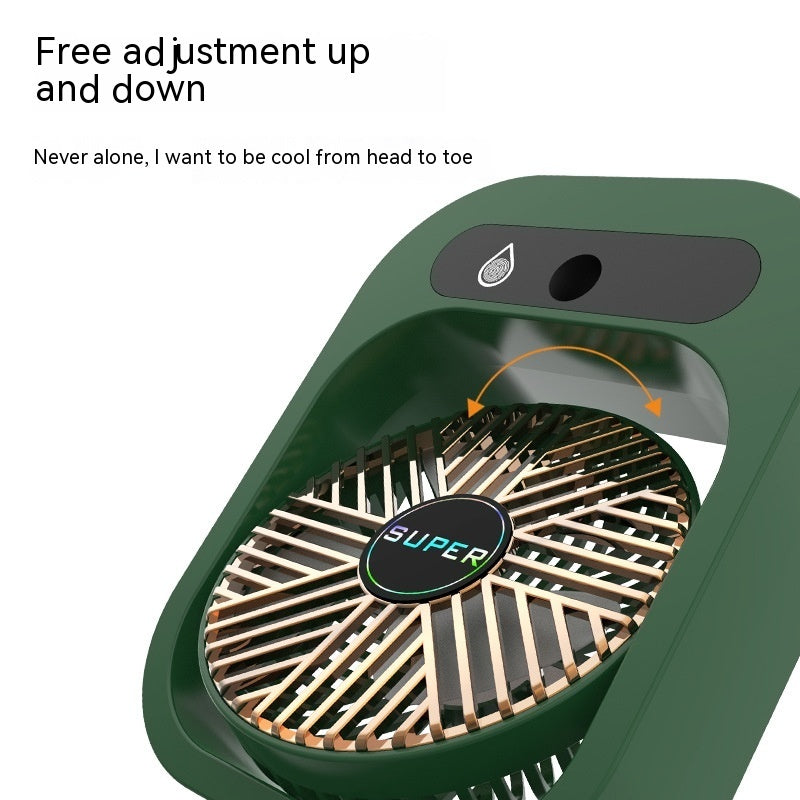 Air Cooling USB Rechargeable Humidifier Portable Spray Fan w/ 3 Wind Speeds