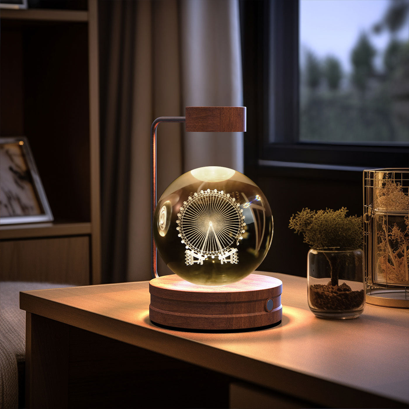 Crystal Ball Cosmic Indoor USB Bedside Night Light Lamp