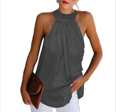 Sleeveless Metallic Glitter Halter O-Neck Strapless Women's Top to 5X Plus Size