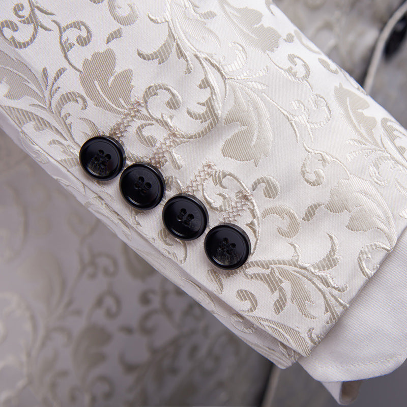 Men's Paisley Colorblock Tuxedo Wedding/Party/Prom Formal Suit