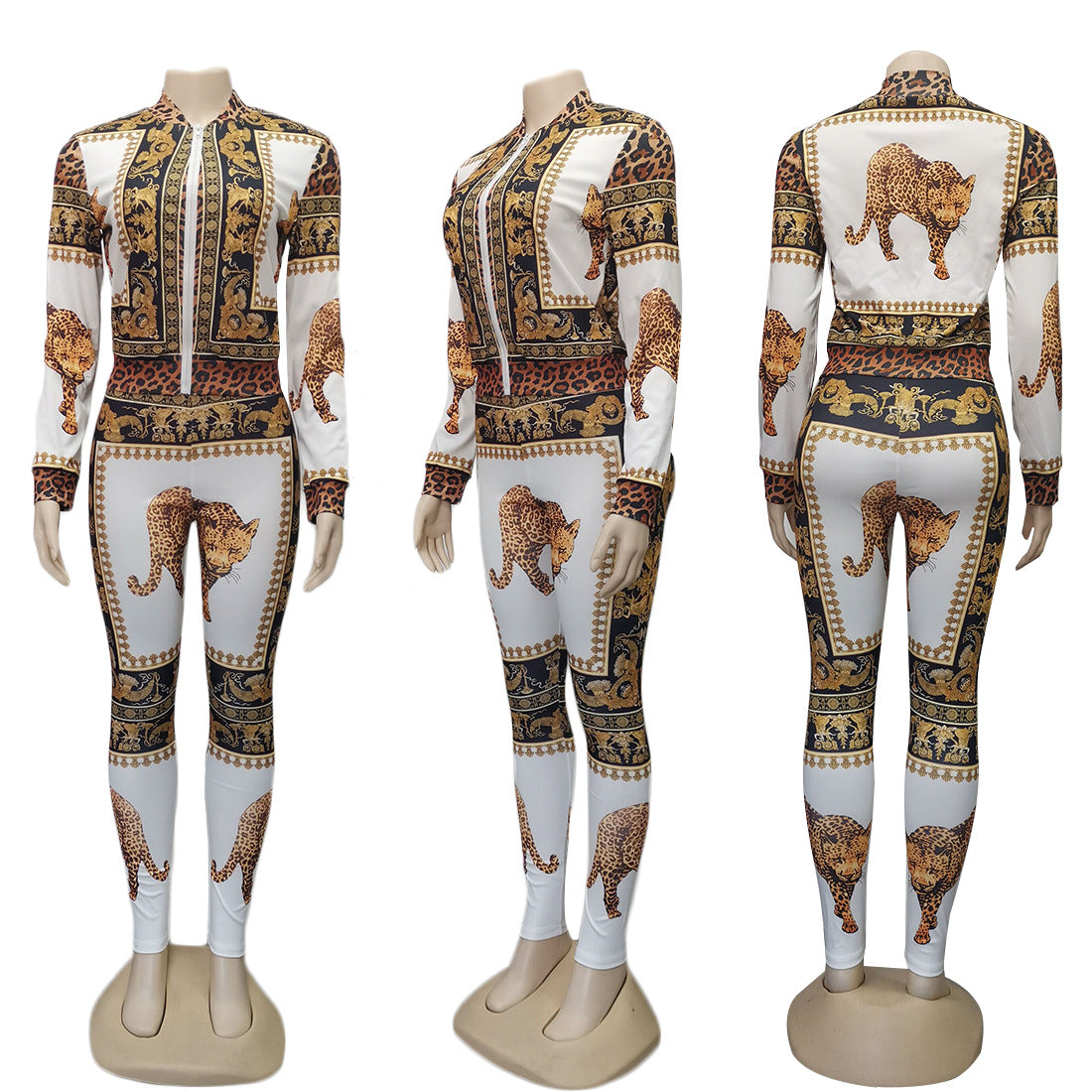 Fashion printed casual sports suit