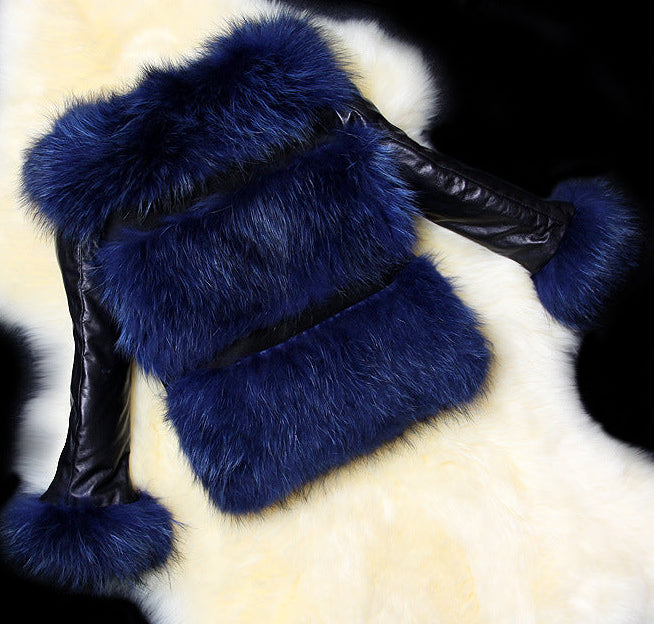 Paneled Faux Fur Tiered Women's Long Sleeve Jacket to 3X Plus Size