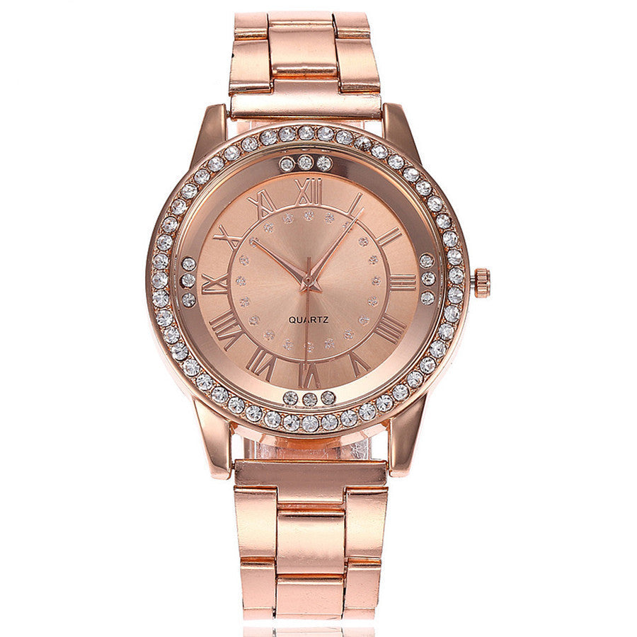 Rhinestone Rose Gold/Gold/Silver Quartz Women's Stainless Steel Watch