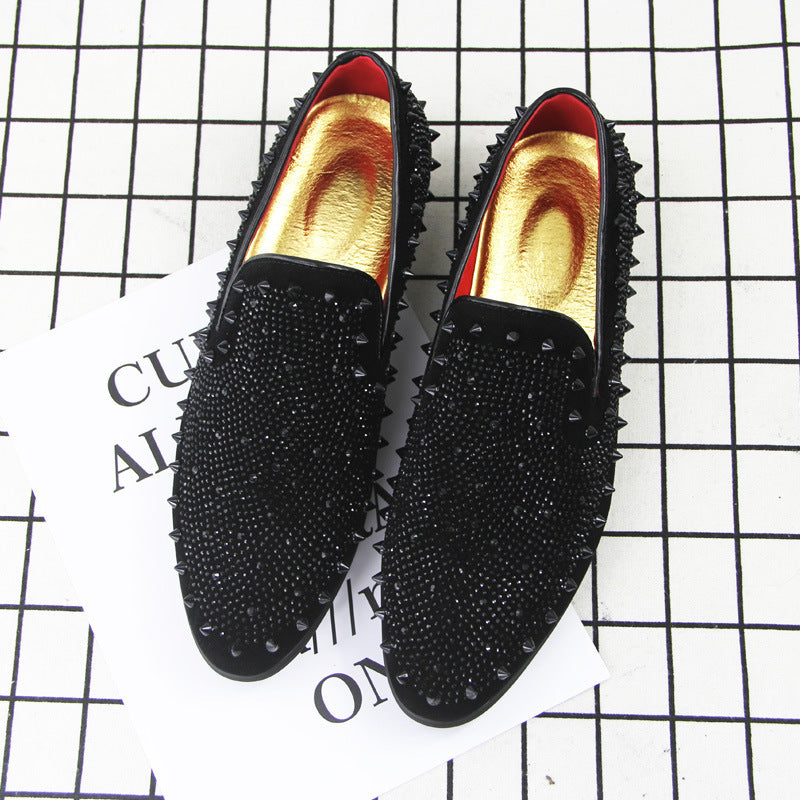 Men's Spike Stud Design Slip-On Loafer Dress Shoes